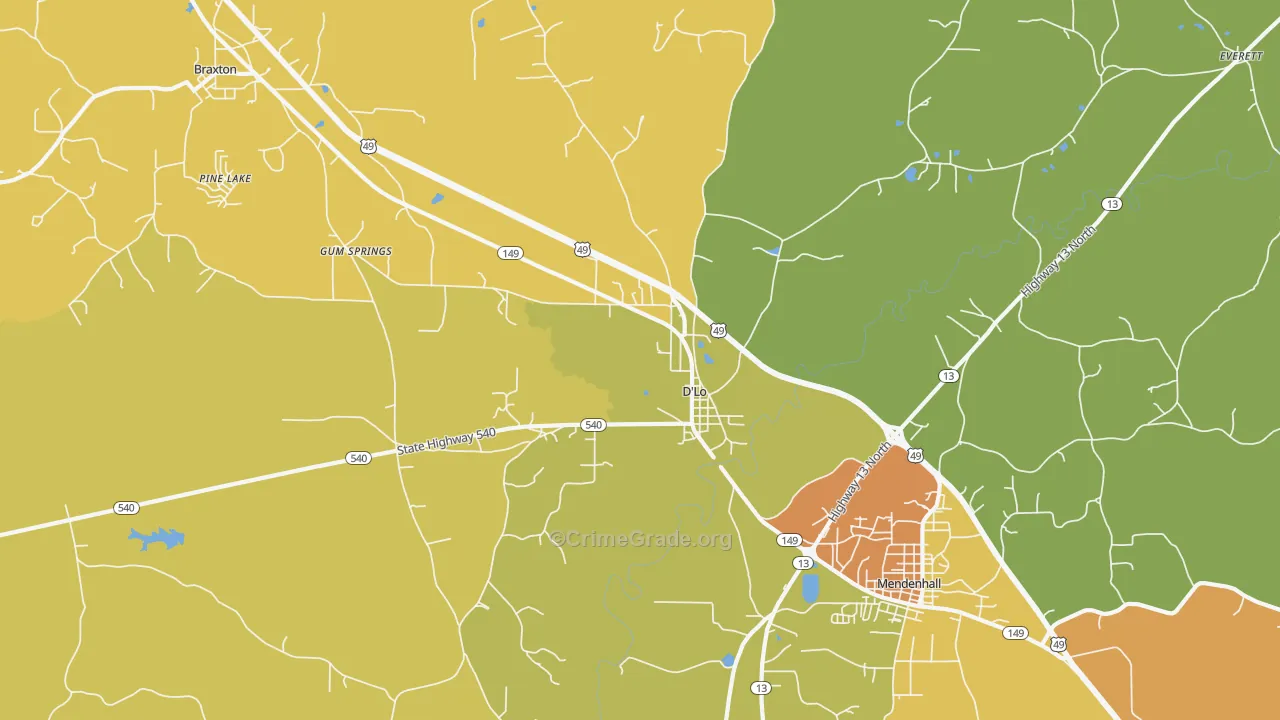 D'Lo, MS Map of Theft Rates