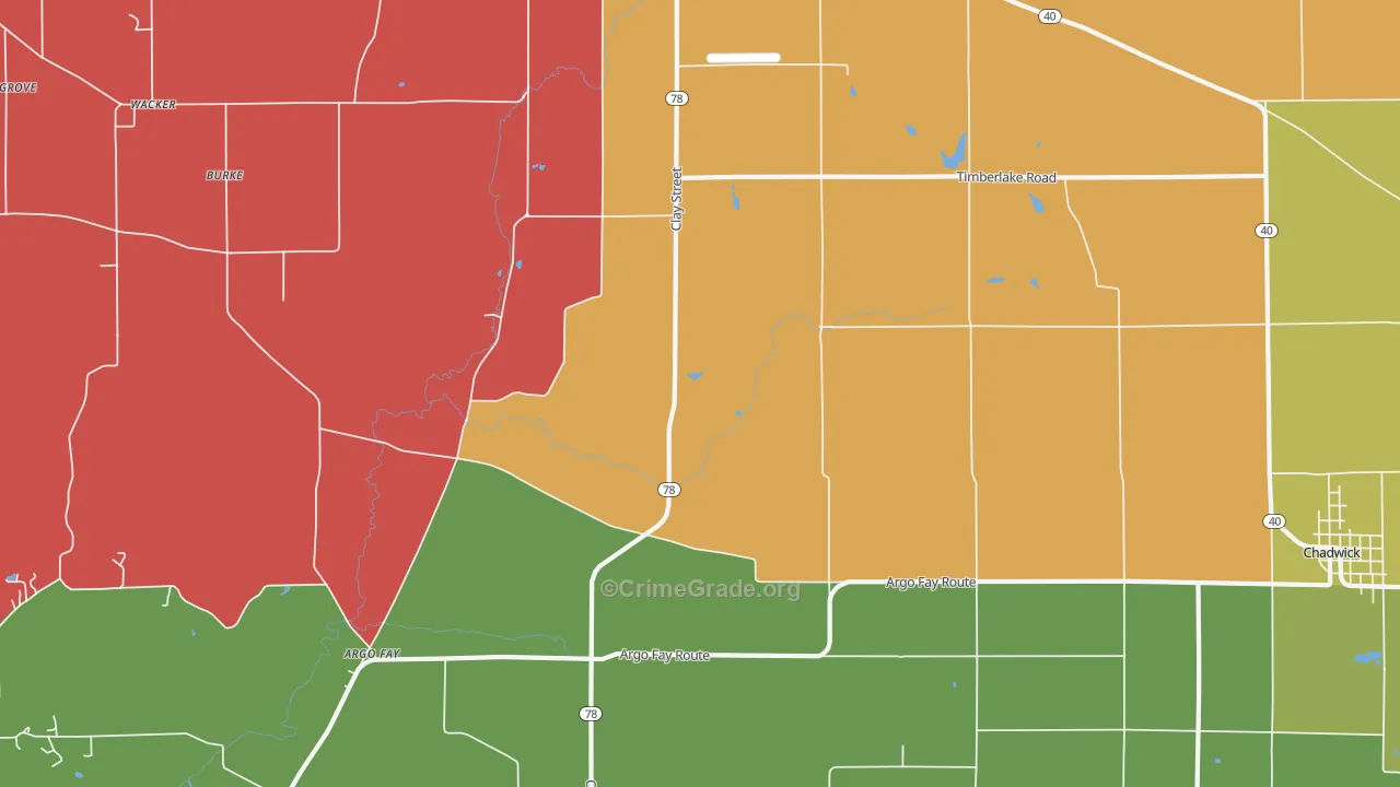 Daggett, IL Map of Theft Rates