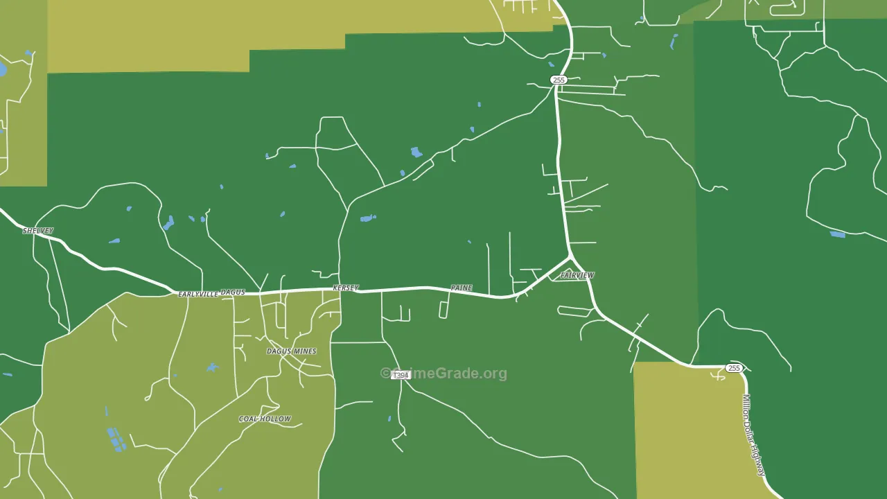 Dagus, PA Map of Theft Rates