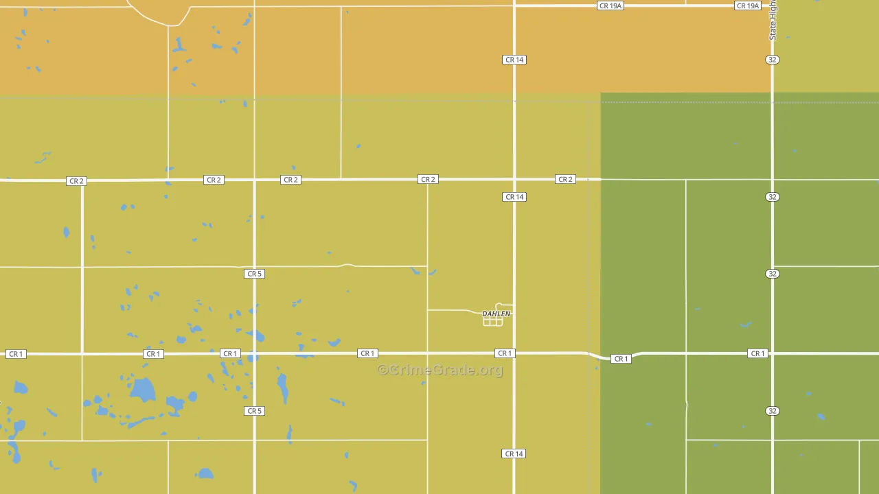 Dahlen, ND Map of Theft Rates