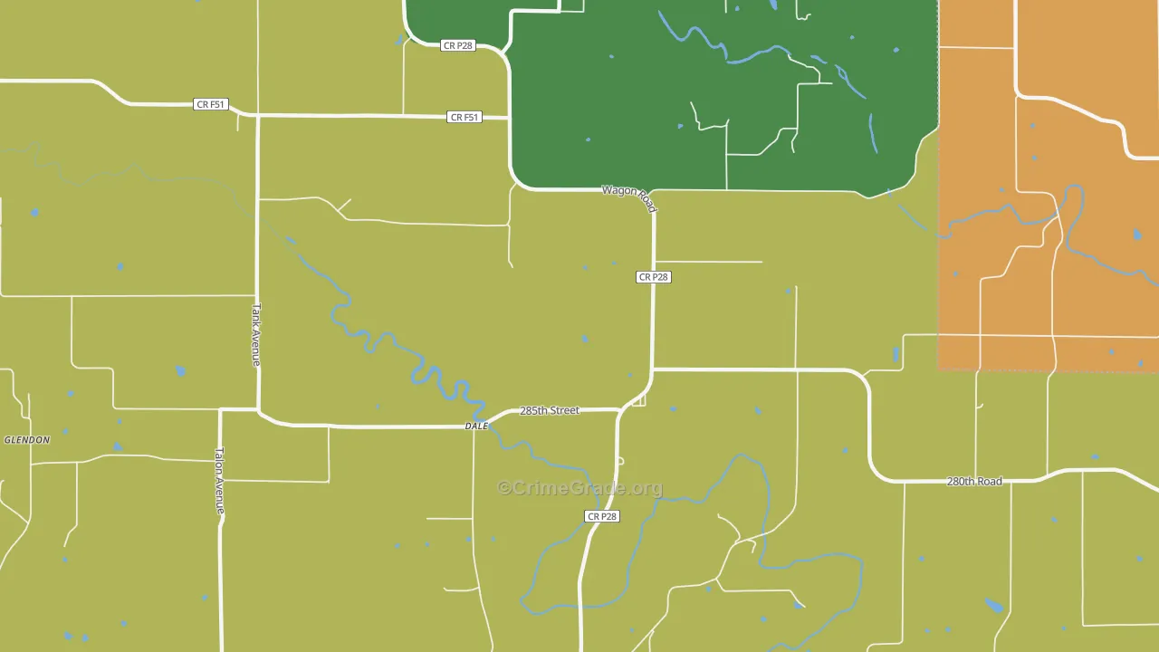 Dale, IA Map of Theft Rates