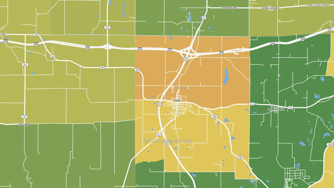 Dale, IN Map of Theft Rates
