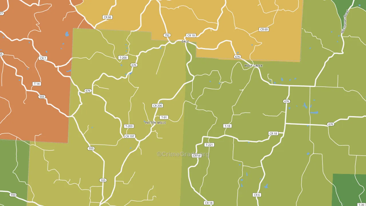 Dale, OH Map of Theft Rates