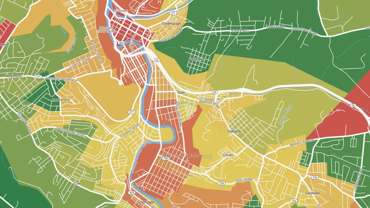 Dale, PA Map of Theft Rates
