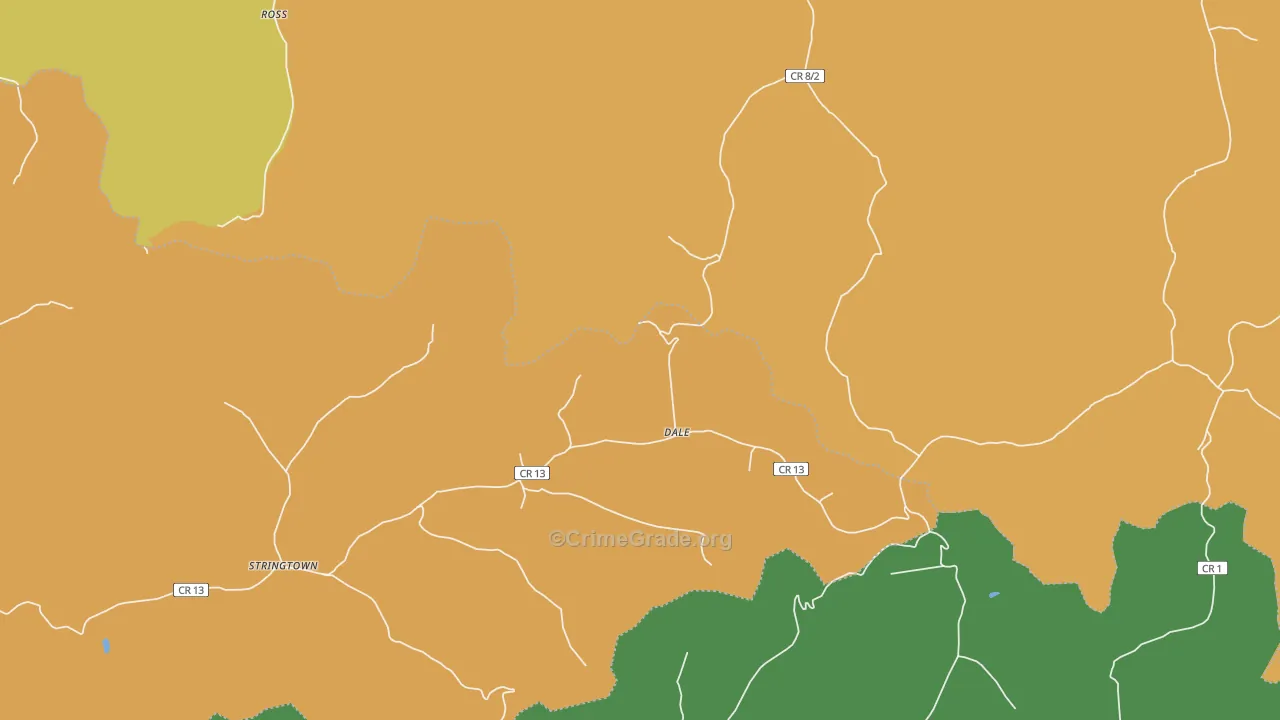 Dale, WV Map of Theft Rates