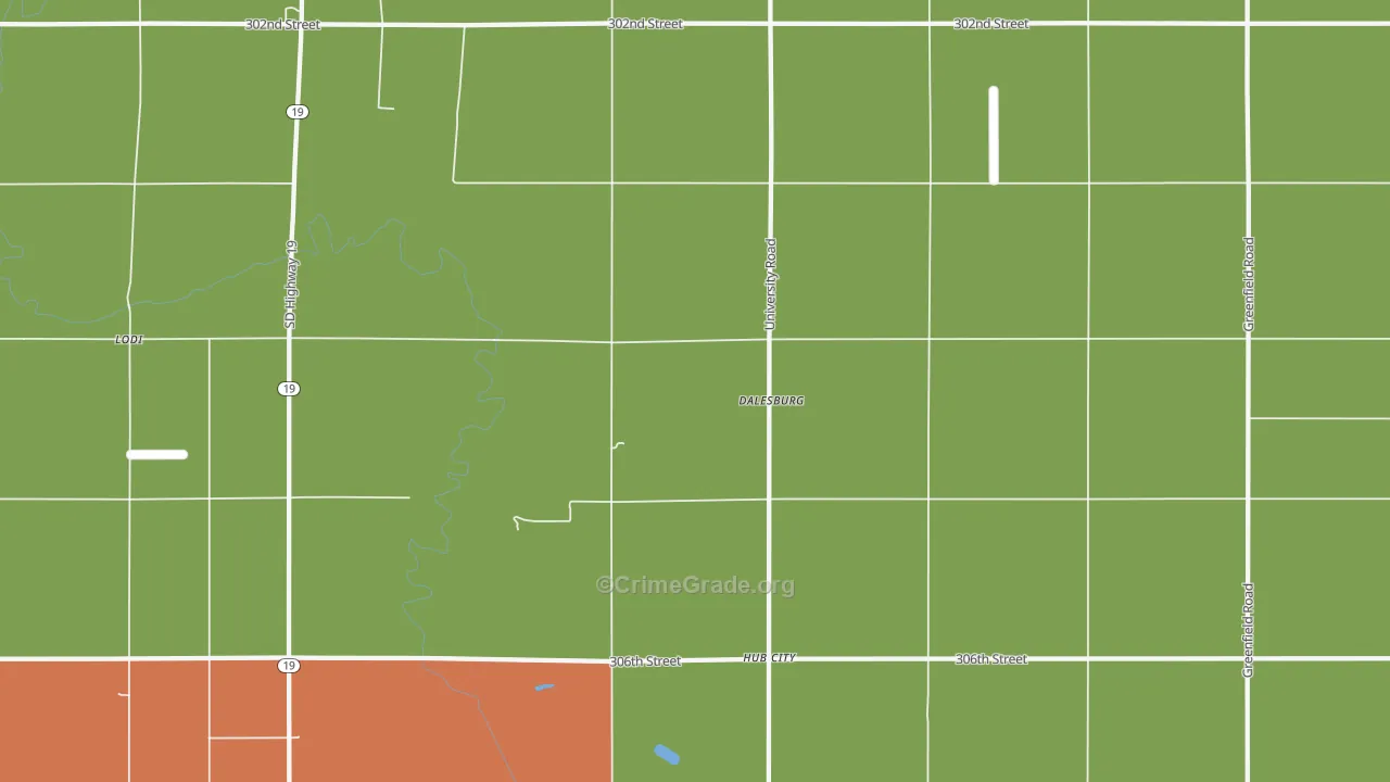 Dalesburg, SD Map of Theft Rates