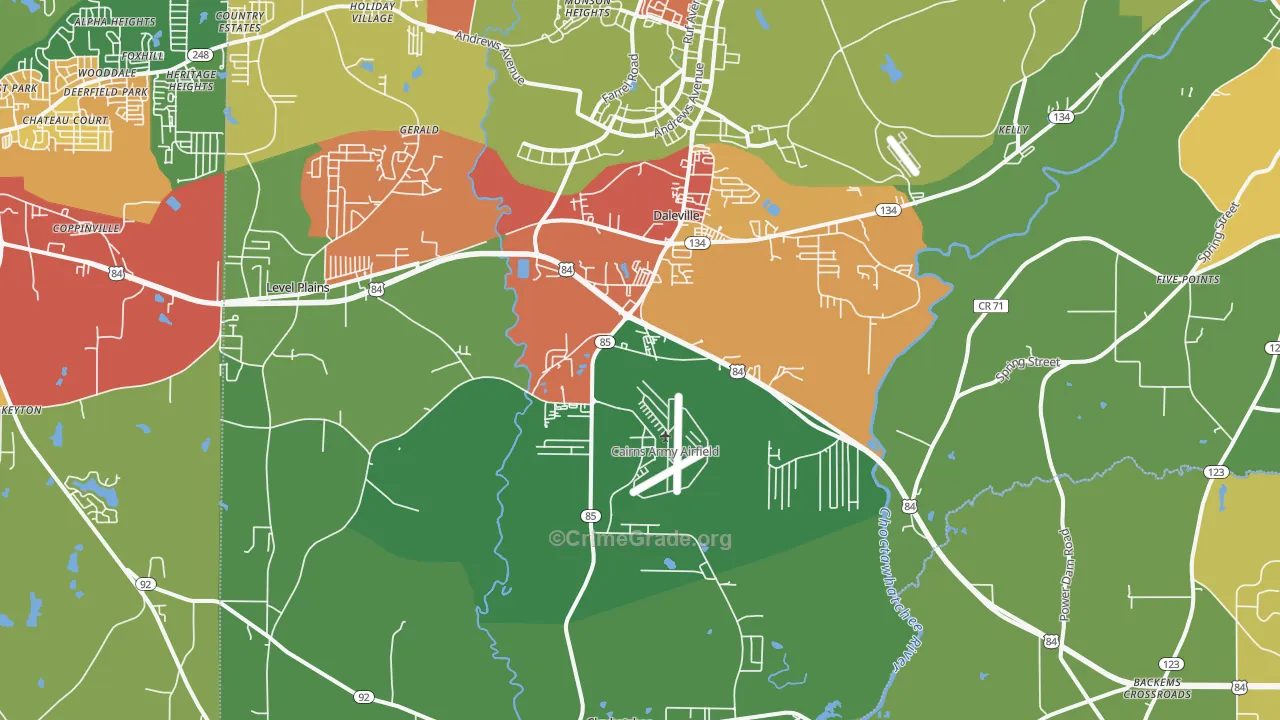 Daleville, AL Map of Theft Rates