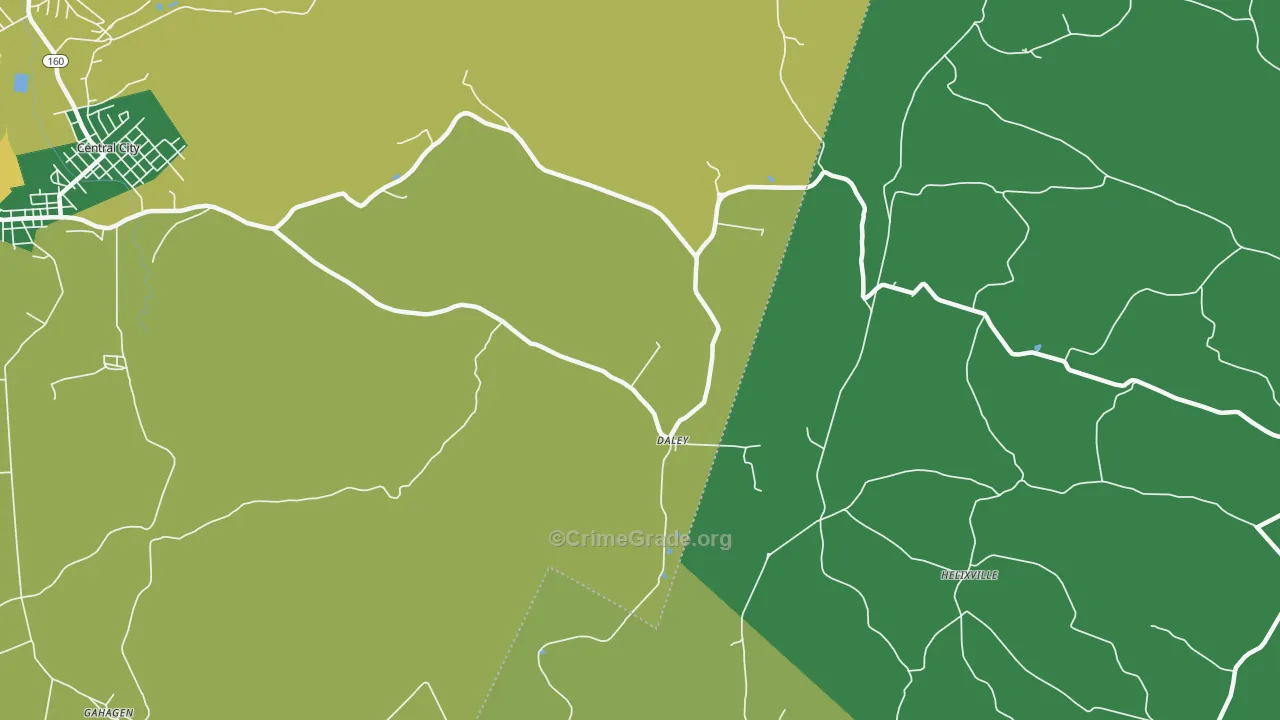 Daley, PA Map of Theft Rates