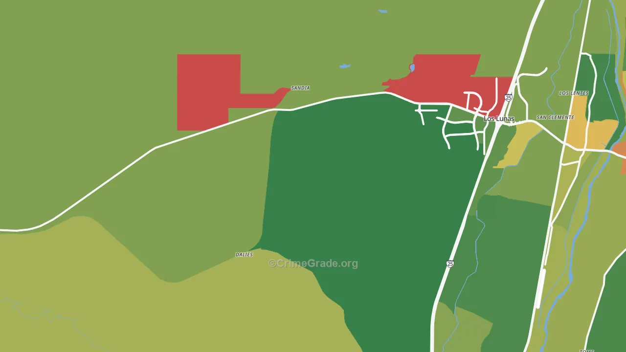 Dalies, NM Map of Theft Rates