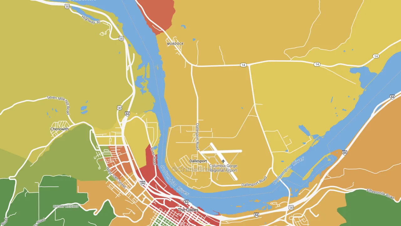 Dallesport, WA Map of Theft Rates