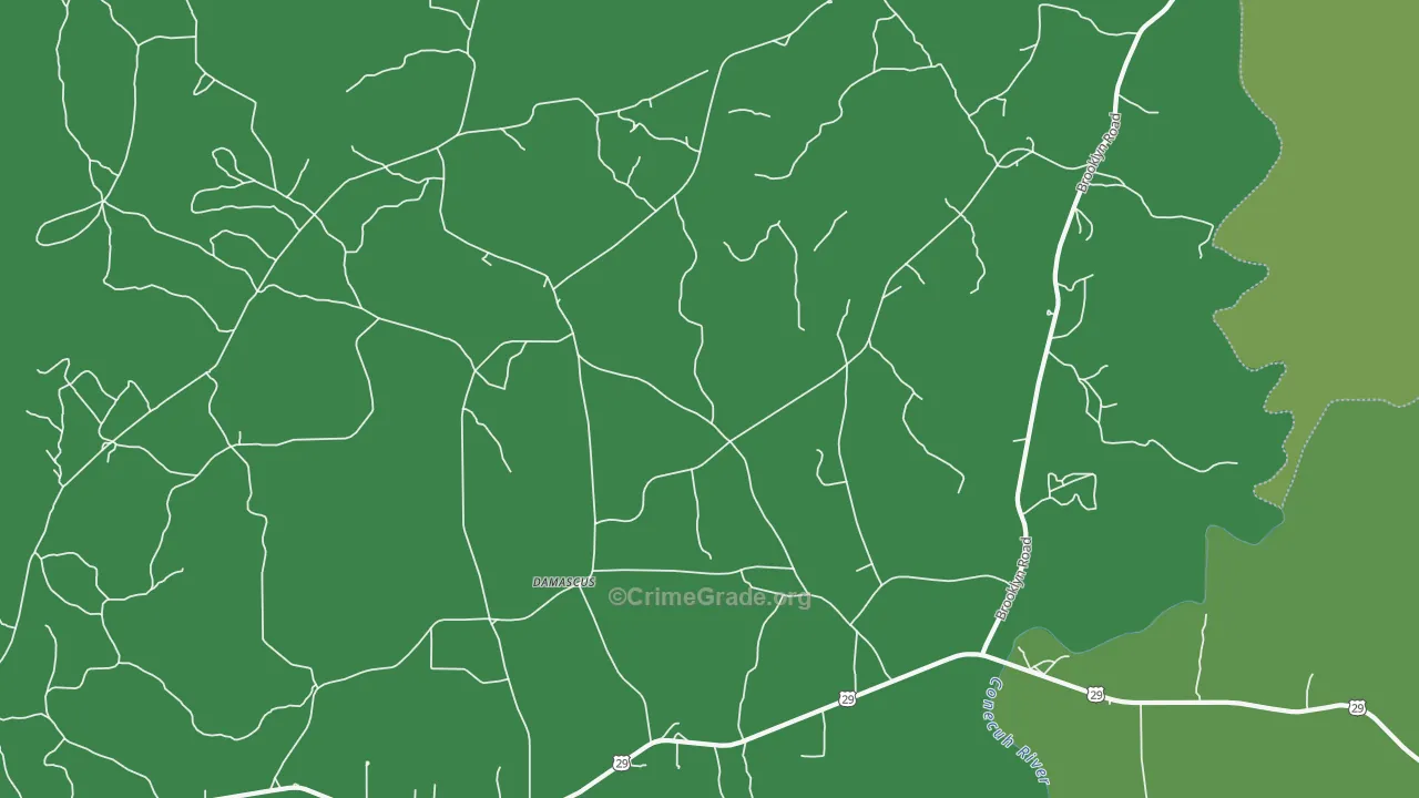 Damascus, AL Map of Theft Rates