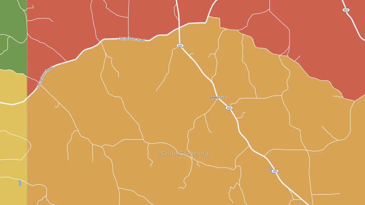 Damascus, MS Map of Theft Rates