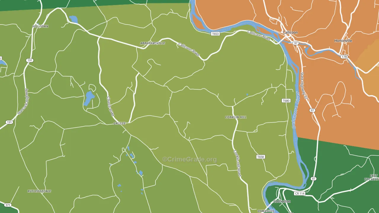 Damascus, PA Map of Theft Rates