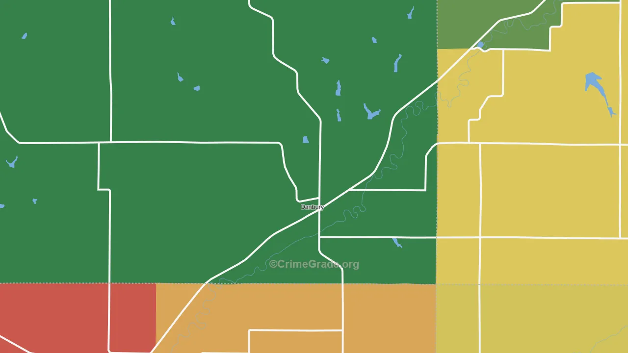 Danbury, IA Map of Theft Rates