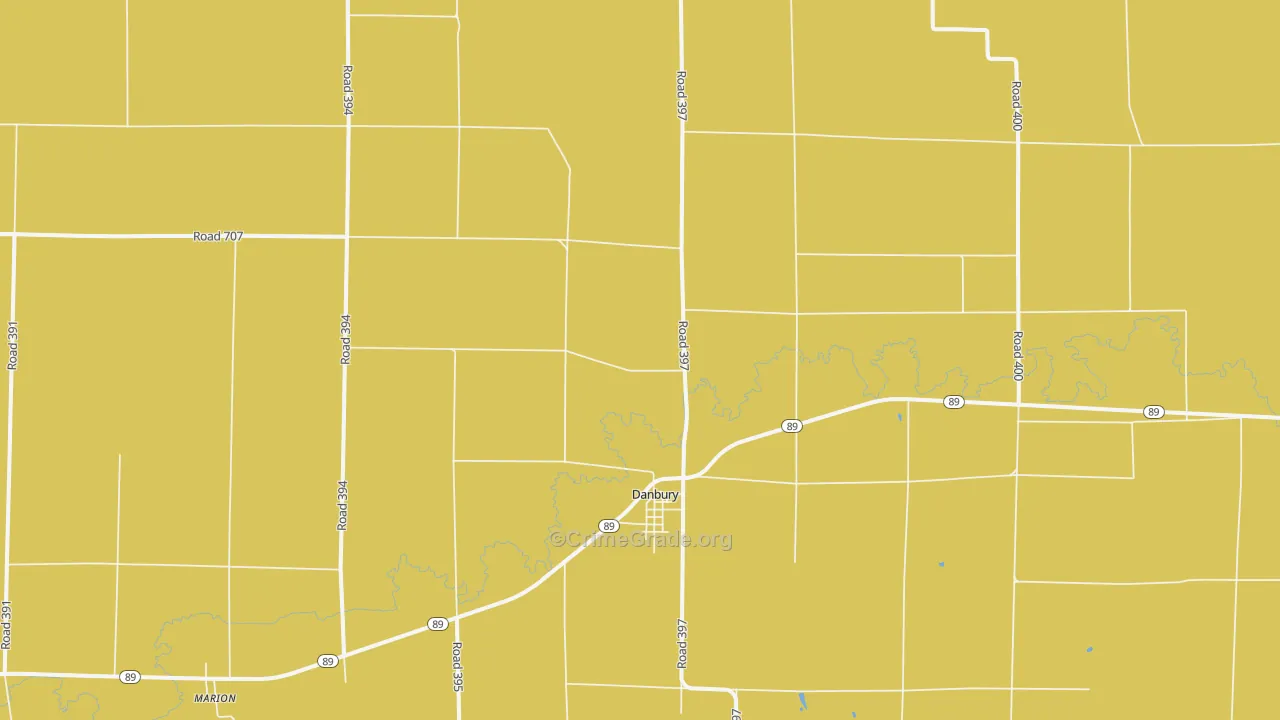 Danbury, NE Map of Theft Rates