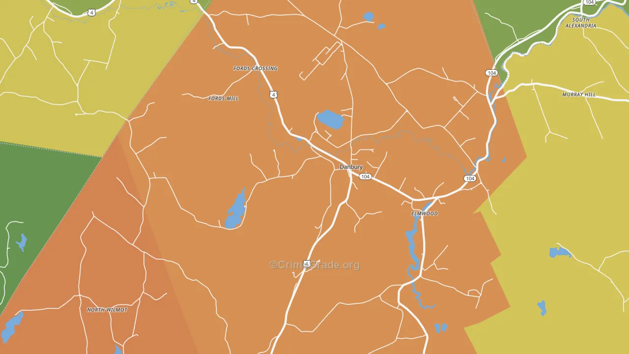 Danbury, NH Map of Theft Rates
