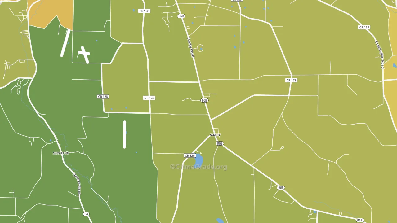 Danby, NY Map of Theft Rates