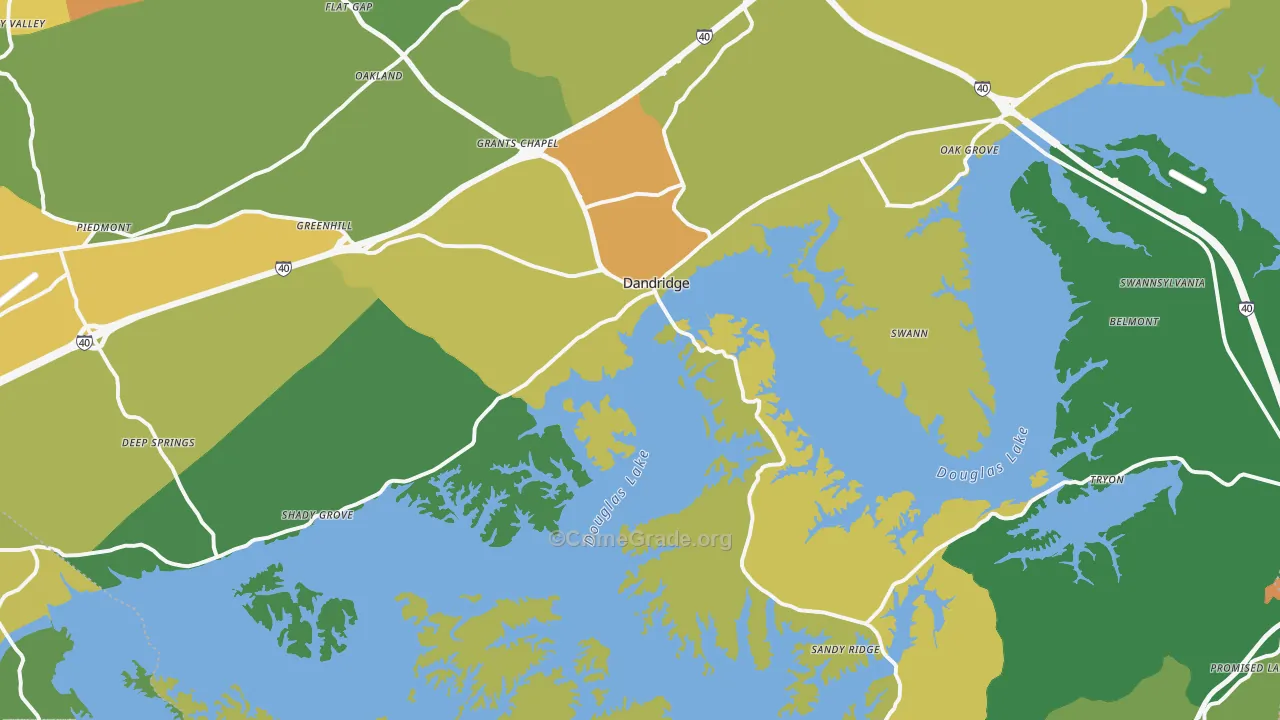 Dandridge, TN Map of Theft Rates