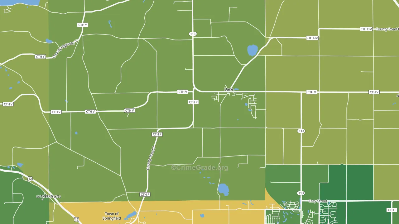 Dane, WI Map of Theft Rates