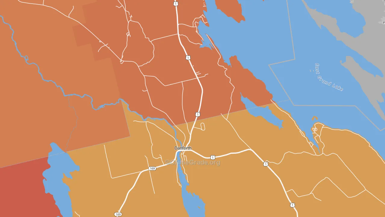 Danforth, ME Map of Theft Rates