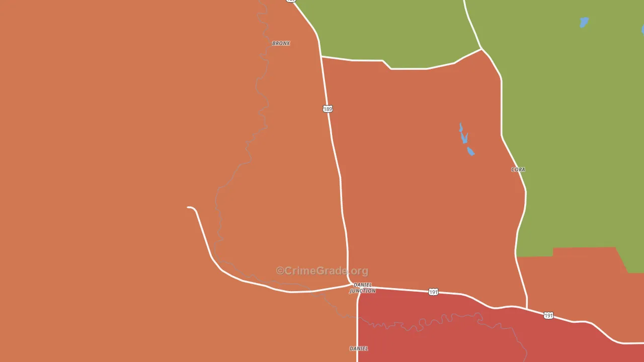 Daniel, WY Map of Theft Rates