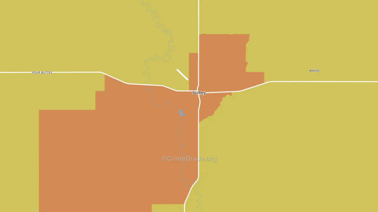 Daniels County, MT Map of Theft Rates