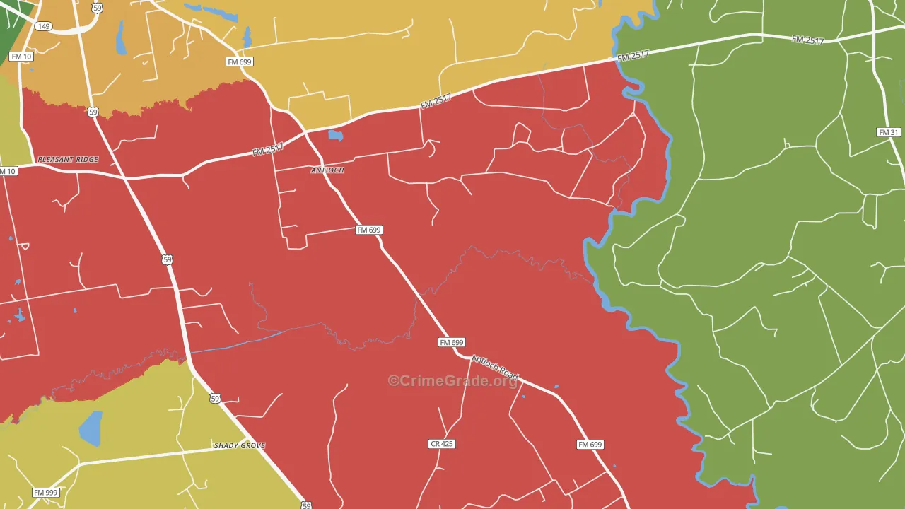 Daniels, TX Map of Theft Rates