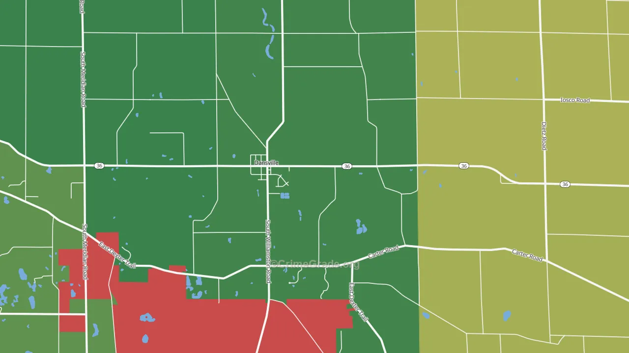 Dansville, MI Map of Theft Rates