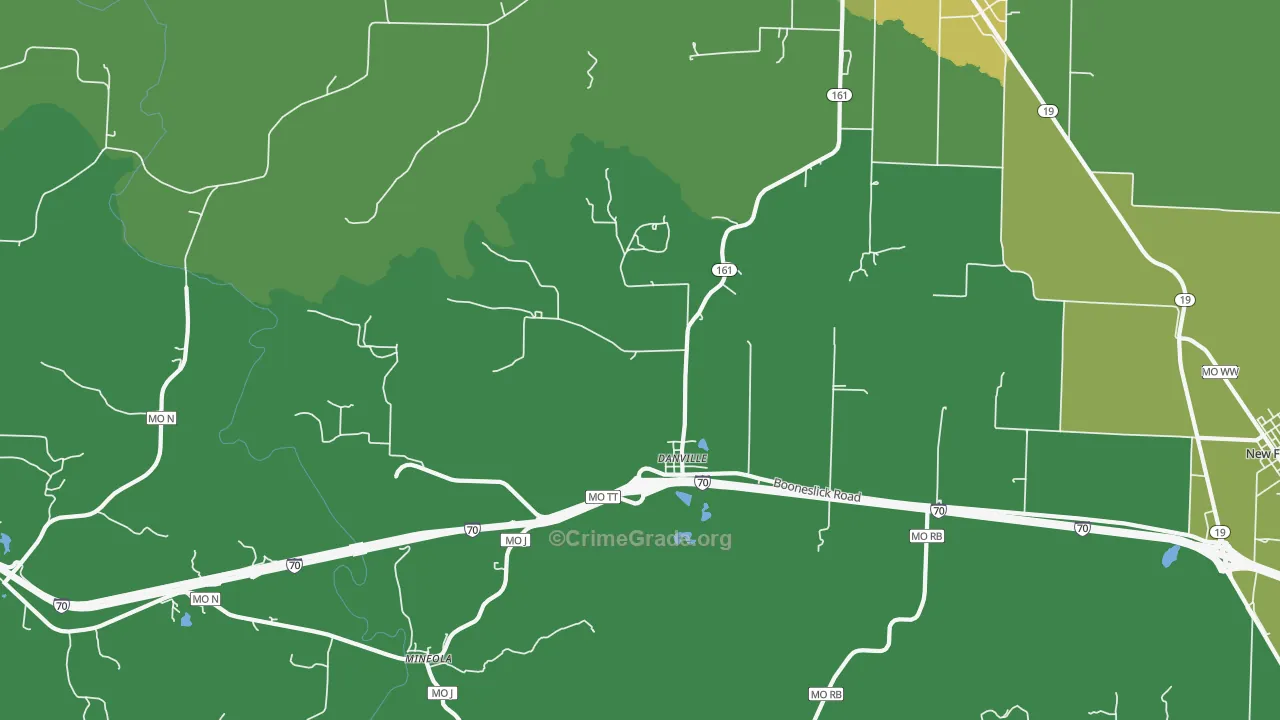 Danville, MO Map of Theft Rates