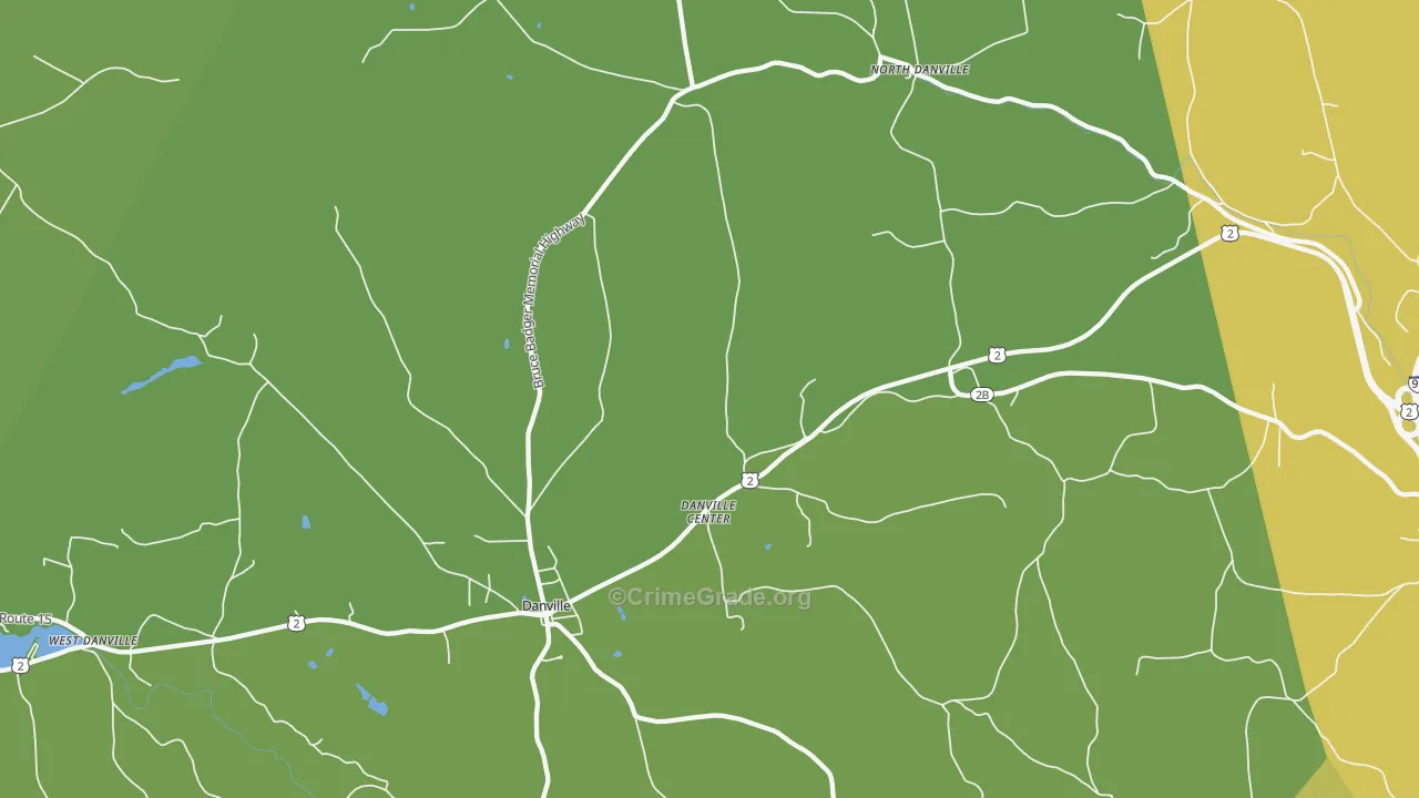 Danville, VT Map of Theft Rates