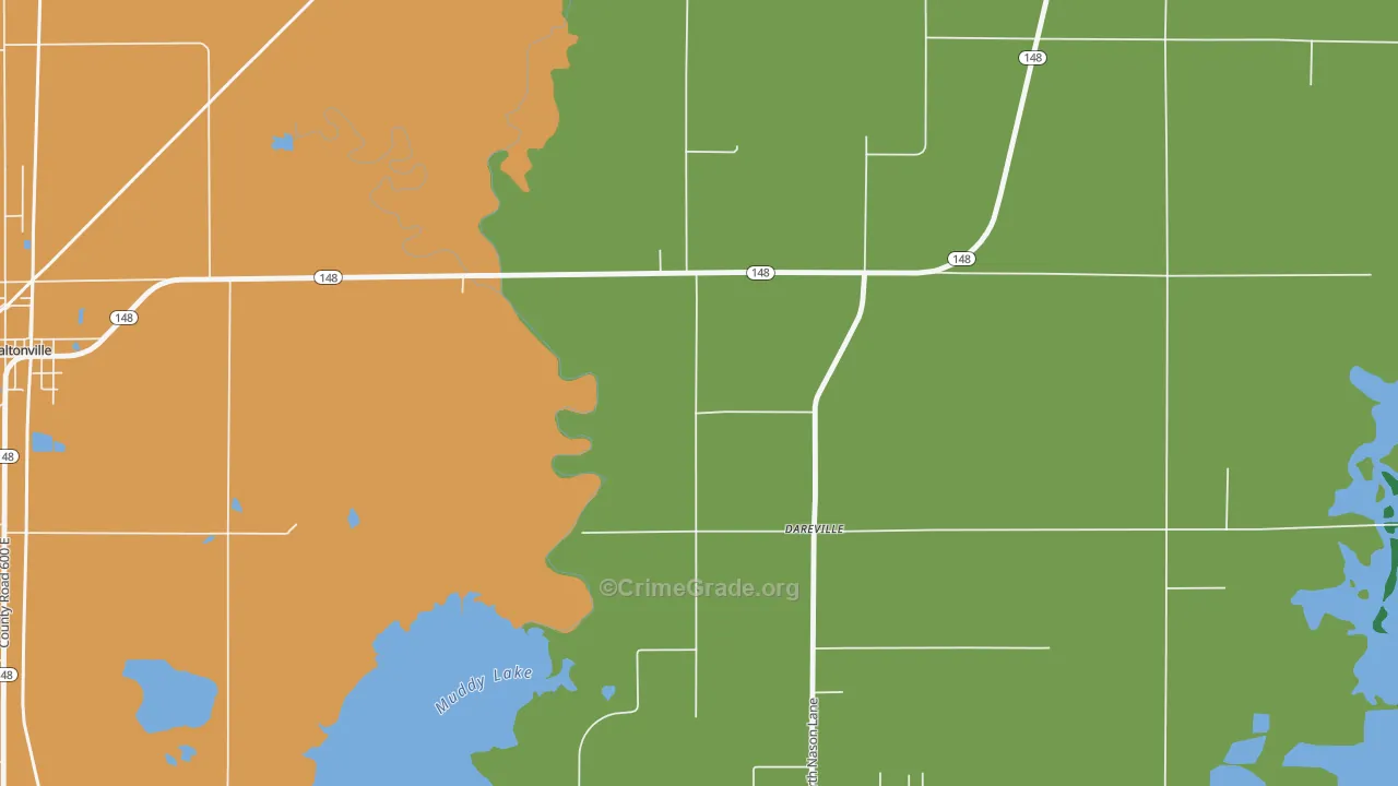 Dareville, IL Map of Theft Rates