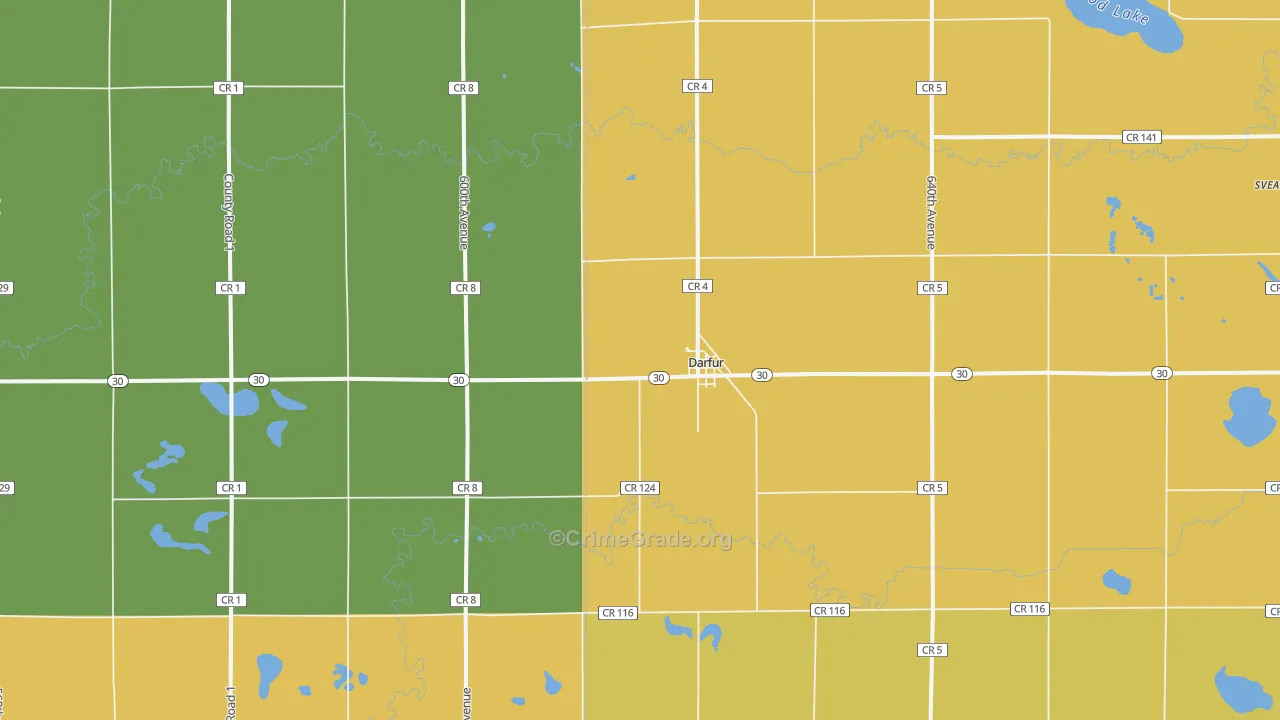 Darfur, MN Map of Theft Rates