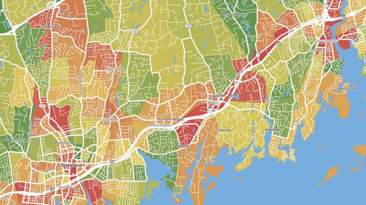 Darien, CT Map of Theft Rates