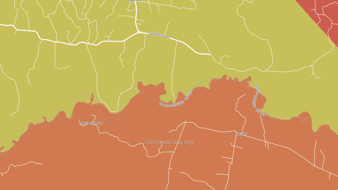 Darrington, MS Map of Theft Rates