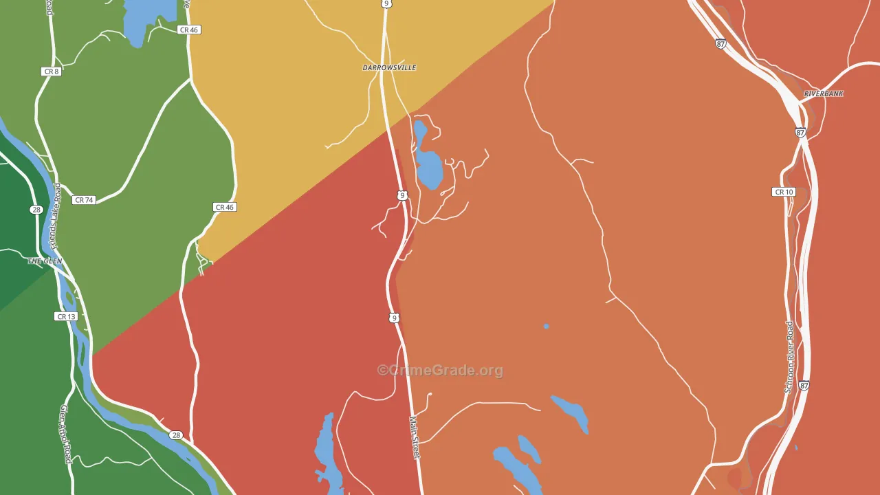 Darrowsville, NY Map of Theft Rates
