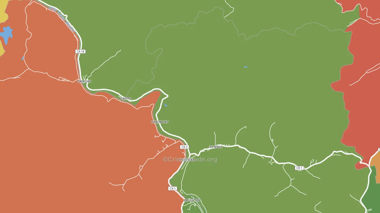 Dartmont, WV Map of Theft Rates