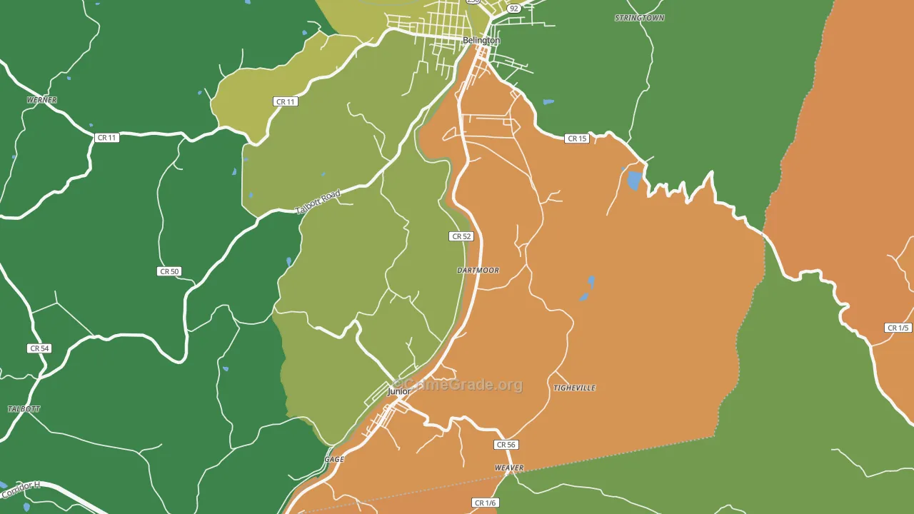 Dartmoor, WV Map of Theft Rates