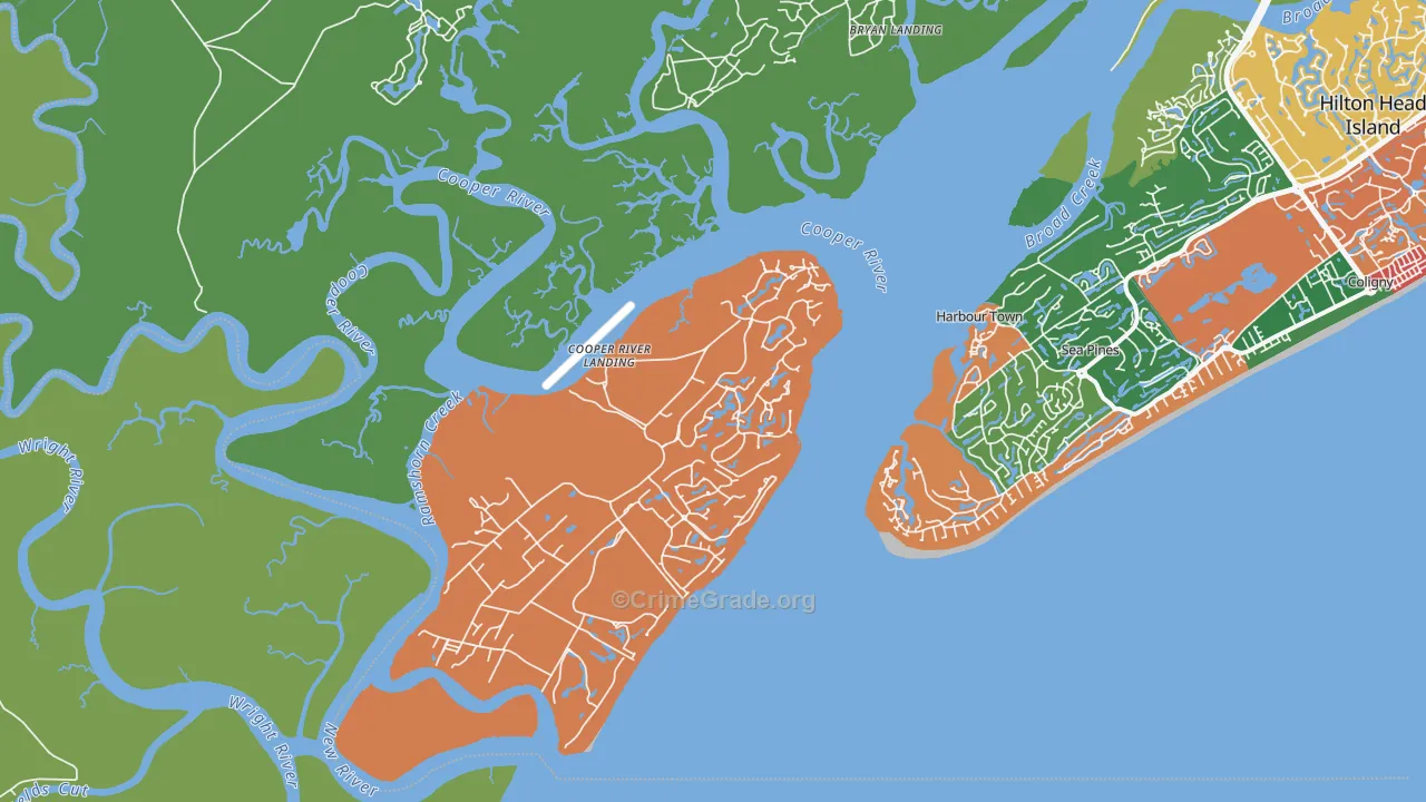 Daufuskie Island, SC Map of Theft Rates