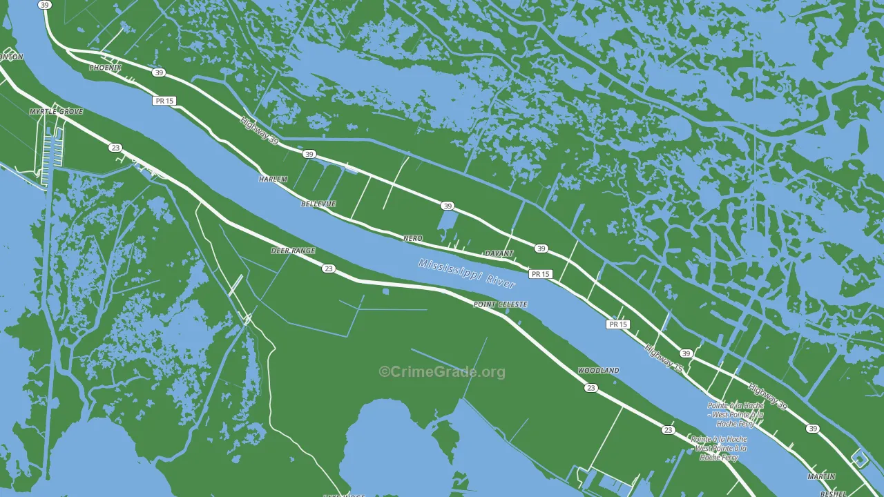 Davant, LA Map of Theft Rates