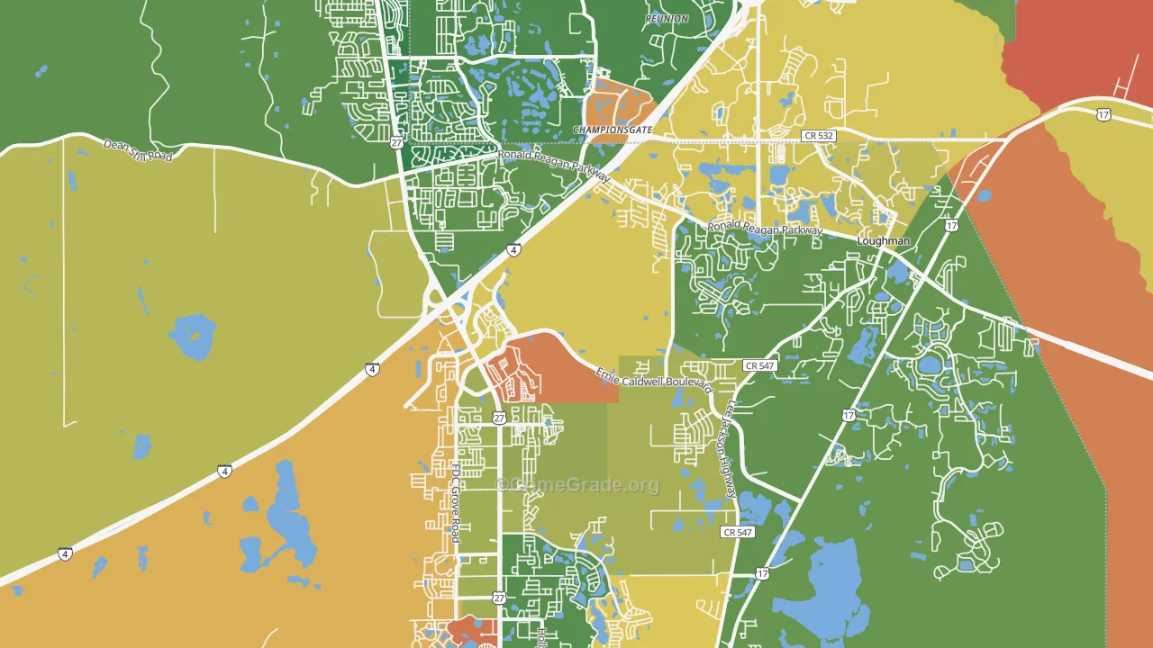Davenport, FL Map of Theft Rates