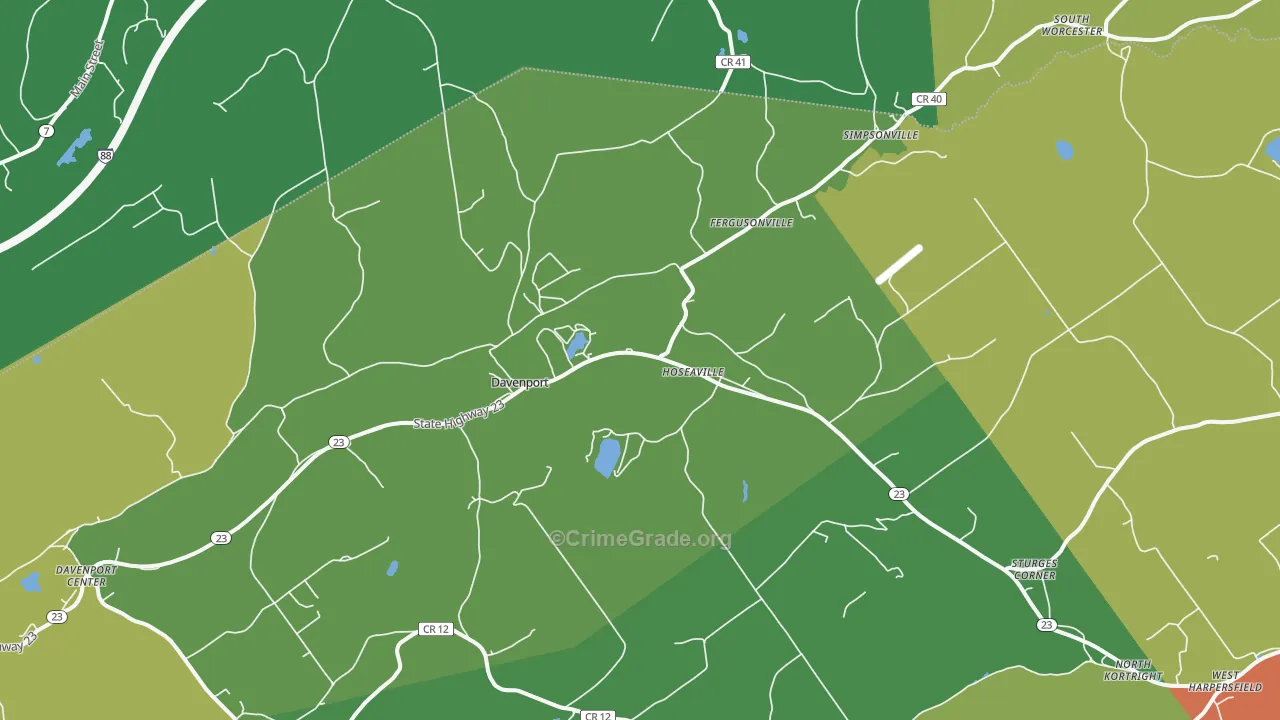 Davenport, NY Map of Theft Rates