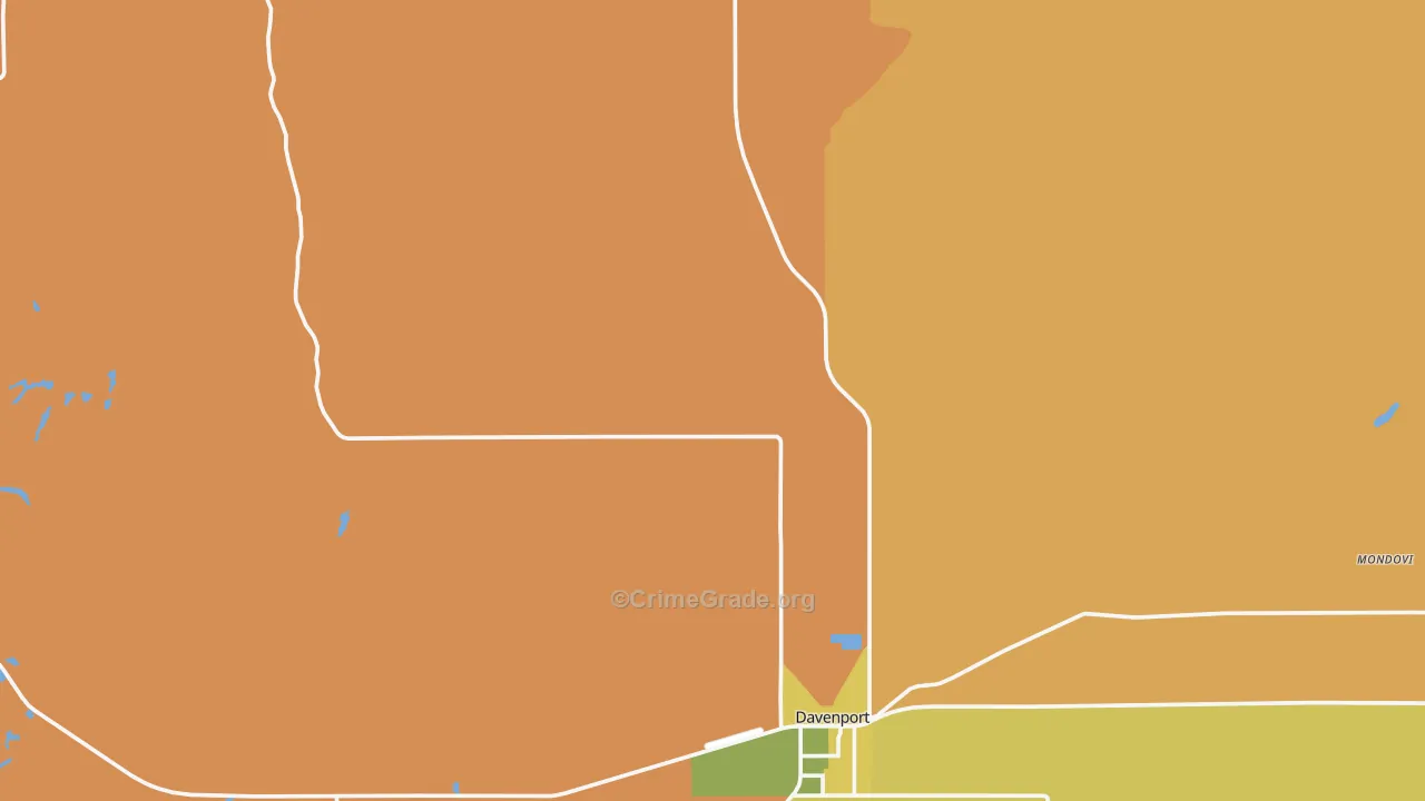 Davenport, WA Map of Theft Rates