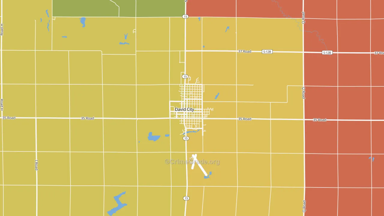 David City, NE Map of Theft Rates