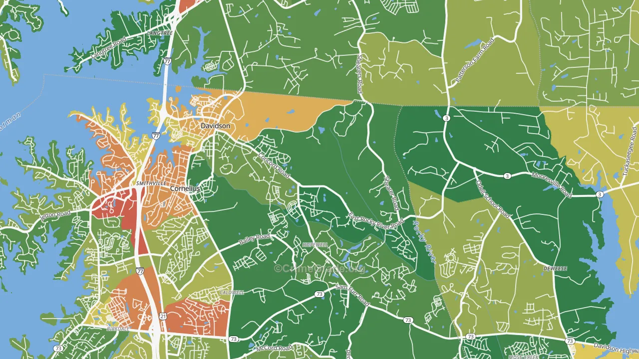 Davidson, NC Map of Theft Rates