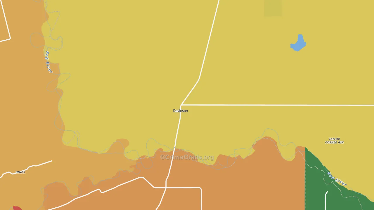 Davidson, OK Map of Theft Rates