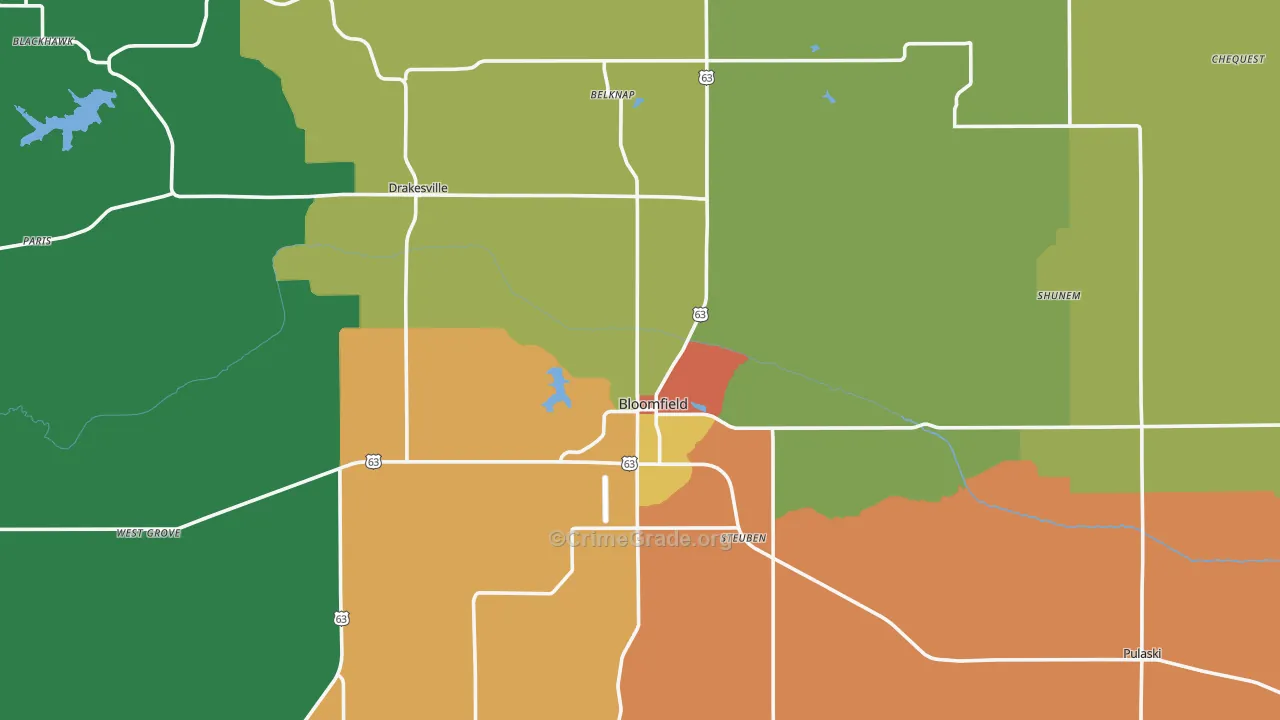 Davis County, IA Map of Theft Rates