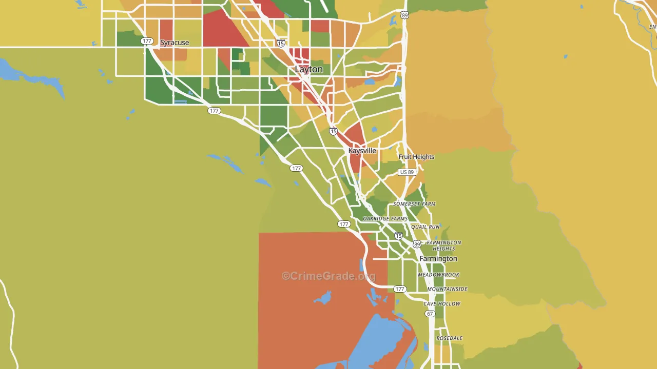 Davis County, UT Map of Theft Rates