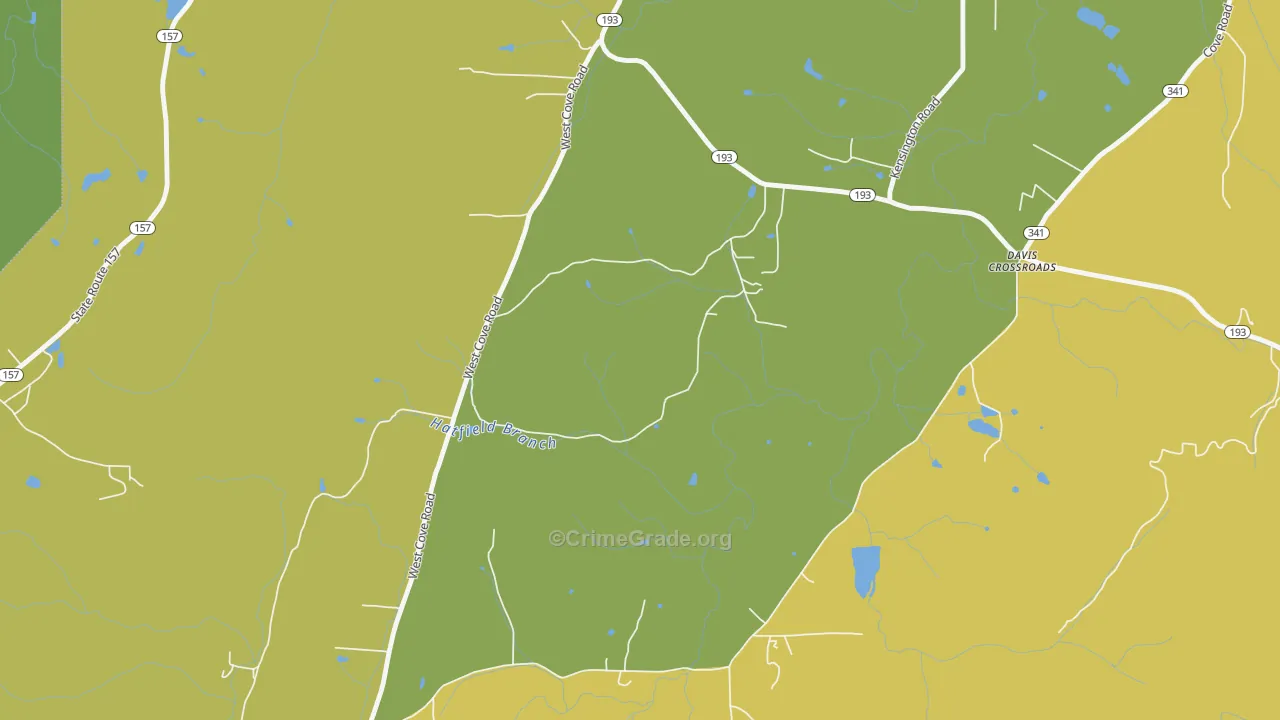 Davis Crossroads, GA Map of Theft Rates