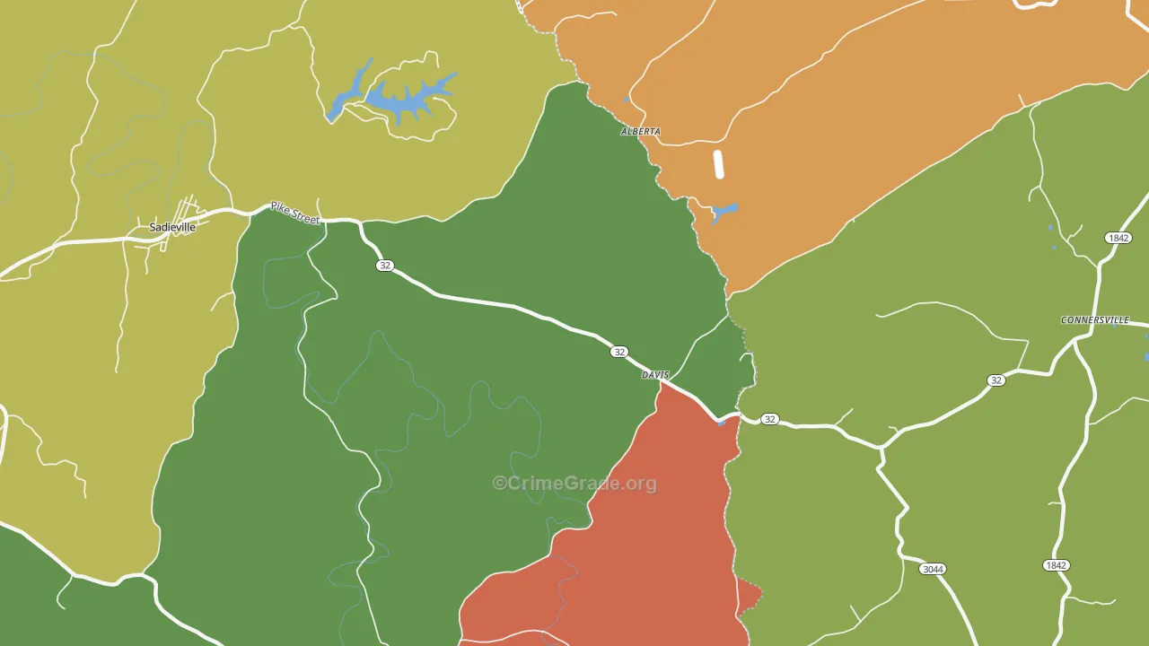 Davis, KY Map of Theft Rates