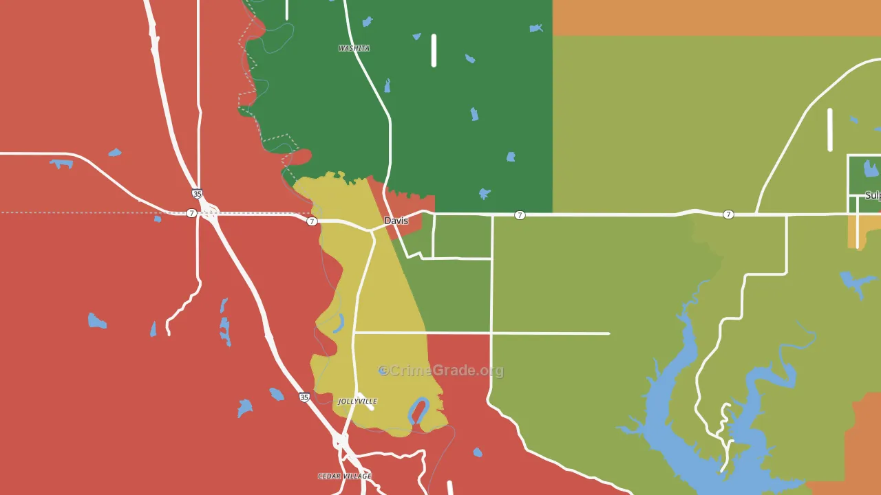 Davis, OK Map of Theft Rates